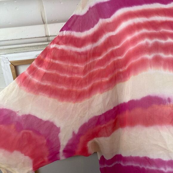 Gypsy05 silk oversized hi lo blouse w/color wash made in Hollywood CA boho - Picture 3 of 8